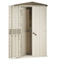 TOOMAX Ιταλίας Αποθήκη Κήπου Βαρέως Τύπου Πλαστική 130x75.6x218.4cm 49kg MASSIF HIGH STORER PLUS TAUPE GREY/BROWN