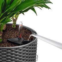 LECHUZA CILINDRO COTTAGE 23 Επιδαπέδια Γλάστρα Ø23x41cm Αυτοποτιζόμενη με Δοχείο Φύτευσης Ανθρακί Γερμανίας