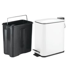 VESTA Κάδος Μπάνιου 5lt Ορθογώνιος με Πεντάλ Soft Close 29x14x30cm Καπάκι Slim Μεταλλικός Matte Λευκός