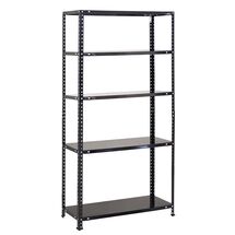 VESTA Μεταλλική Γαλβανιζέ Ραφιέρα Dexion 5όροφη 75x30x168cm 7.8kg MAX Αντοχή 150kg (30kg / Ράφι) Μαύρη