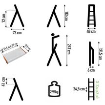 VESTA Σκαλοσκαμπό 3 Σκαλοπάτια 100% Αλουμινίου 48x73x113cm MAX Αντοχή Βάρους 150kg Βάρος 2.95kg ΕΝ131