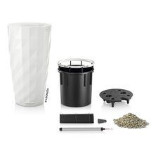 LECHUZA DIAMANTE 40 PREMIUM Ø40x75cm Αυτοποτιζόμενη με Δοχείο Φύτευσης Λευκή Matte Γερμανίας