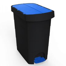 Κάδος Απορριμάτων 60lt Πλαστικός 32x50x57.5cm Επαγγελματικός/Οικιακός 2.73kg με Πεντάλ και Καπάκι Πεταλούδα PELICAN Μαύρο - Μπλε