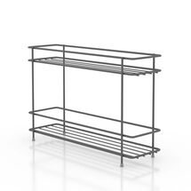 TEKNO-TEL Ραφιέρα Πάγκου Κουζίνας 32x15x15cm 2 Επιπέδων Επιχρωμιωμένο Ατσάλι Μαύρο Matte