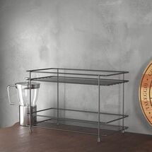 TEKNO-TEL Ραφιέρα Πάγκου Κουζίνας 32.5x15.5x21.5cm 2 Επιπέδων Επιχρωμιωμένο Ατσάλι Μαύρο Matte