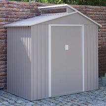 STEELEN Μεταλλική Αποθήκη Κήπου-Σπιτάκι Κήπου 220x129x214cm (7.2'x4.2'x7') 2.4m² Γαλβανιζέ με Φεγγίτη OSCAR A Γκρι Καφέ