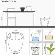LECHUZA Classico Color LS 21 Επιτραπέζια Γλάστρα Ø21.5x20.5cm Αυτοποτιζόμενη με Δοχείο Φύτευσης Nutmeg Ματ Γερμανίας