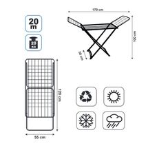 VESTA Απλώστρα Ρούχων Πλαστική 170x55x100cm GALENA 3φυλλη Άπλωμα 20m Αντοχή 20kg Βάρος 4kg