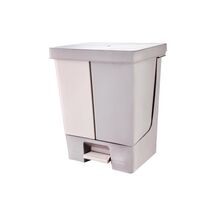 PLANET Διπλός Κάδος Απορριμμάτων 50lt (25lt+25lt)  46x38x57cm με Πεντάλ 2 Θέσεων 2 Εσωτερικούς Κάδους Ανακύκλωσης Μπεζ 4.6kg Κουζίνας