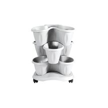 Γλάστρα Σύνθεσης Σετ 3 Τεμαχίων Τριπλή Στοιβαζόμενη Ø51x40cm 18lt Πλαστική Λευκό 1.95kg TRIFOGLIO BAMA Ιταλίας