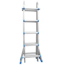 Σκάλα Αλουμινίου Επαγγελματική 4x5 Σκαλιά Multi use Μέγιστο Ύψος 5.10m Αντοχή 150kg Βάρος 11.6kg με Πιστοποίηση EN131