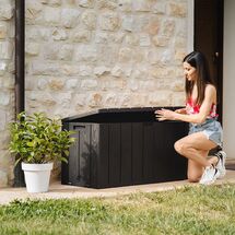 TOOMAX Ιταλίας Πλαστικό Μπαούλο Αποθήκευσης 270lt 117.5x45x56cm MASSIF  Καπάκι-Κάθισμα 2 Ατόμων BRAVO 270LT ANTHRACITE