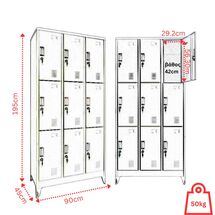 STEELEN Μεταλλική Ντουλάπα - Φοριαμός (Locker) 90x45x195cm 9 Ντουλάπια Πάχος 0.4mm με Ρυθμιζόμενα Πόδια 50kg Ανθρακί Ματ