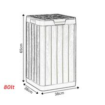 Κάδος Απορριμμάτων 80lt 38x38x65cm Πλαστικός με Καπάκι Ασφαλείας Συναρμολογούμενος RIO GARDEN BIN Ανθρακί