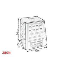 Κομποστοποιητής-Κάδος Κομποστοποίησης 380lt Πλαστικός Κήπου 75x75x80cm Μαύρος BIO Composter ARTPLAST Ιταλίας