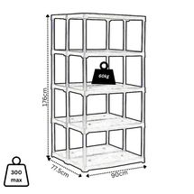 ARTPLAST Ιταλίας Πλαστική Ραφιέρα 18.5kg 5όροφη 90x77.5x176cm Αντοχή Ραφιού 60kg Max Αντοχή 300kg Σταθερά Ράφια Μαύρο