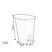 Κάδος Απορριμάτων 15lt με Πεντάλ 22x32x40cm Πλαστικός Λευκό