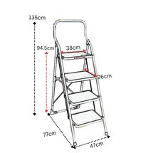 VESTA Σκαλοσκαμπό Μεταλλικό 48.5x80.5x138cm με 4 Σκαλιά MAX Αντοχή 150kg Βάρος 8.5kg PLUS Λευκό