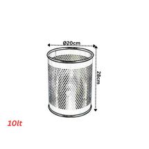 Κάδος Απορριμμάτων Γραφείου 10lt Φ20x28cm Επινικελωμένο Ατσάλι