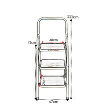 Σκαλοσκαμπό Μεταλλικό 47x62x111cm με 3 Σκαλιά MAX Αντοχή 150kg Βάρος 6.5kg PLUS Λευκό