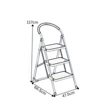 VESTA Σκαλοσκαμπό Μεταλλικό 47.5x66.5x117cm με 3 σκαλιά Αντοχή Βάρους 150kg Βάρος 5.8kg DELUXE Λευκό
