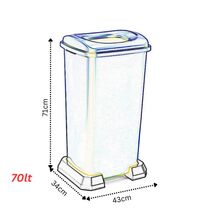 Κάδος Ανακύκλωσης 70lt με Πλαστική Βάση 43x34x71cm με Άνοιγμα 23.7x18.7cm στο Καπάκι Πλαστικός 2.64kg Πράσινο