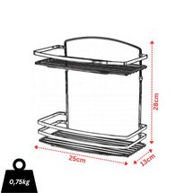TEKNO-TEL Ραφιέρα Μπάνιου INOX (Ανοξείδωτο Ατσάλι)  2όροφη 25x13x28cm Βάρος 0.75kg Πάχος Ø5mm
