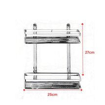 TEKNO-TEL Ραφιέρα Μπάνιου Τοίχου 2όροφη Μπάνιου 25x12x27cm Πάχος Ø5mm Επιχρωμιωμένο Ατσάλι