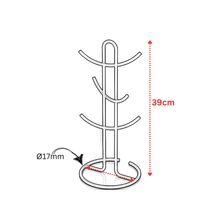 TEKNO-TEL Βάση για 6 Κούπες Επιτραπέζια Ø17x39cm Επιχρωμιωμένο Ατσάλι Μαύρη Matte
