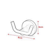 TEKNO-TEL Άγκιστρο-Κρεμάστρα 2 Θέσεων Μπάνιου 8x5x6cm Αλουμινίου Επιτοίχια με Βίδες Satin