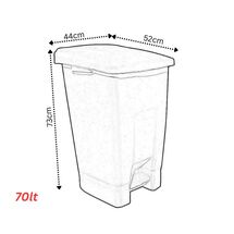 Κάδος Απορριμάτων 70lt 44x52x73cm 3.7kg Πλαστικός Επαγγελματικός/Οικιακός με Ρόδες και Χειρολαβή Μαύρο - Κόκκινο