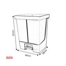 PLANET Διπλός Κάδος Απορριμμάτων 50lt (25lt+25lt)  46x38x57cm με Πεντάλ 2 Θέσεων 2 Εσωτερικούς Κάδους Ανακύκλωσης Μπεζ 4.6kg Κουζίνας