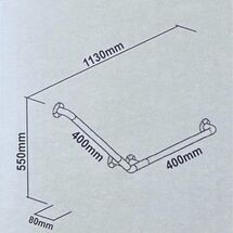 PRIMANOVA Χειρολαβή Μπάνιου 113x8x55cm Αλουμίνιο-Πλαστικό Μέγιστη Αντοχή 120kg Βάρος 1.1kg Λευκή
