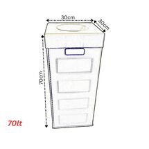 Κάδος Απορριμμάτων/Ανακύκλωσης 70lt 30x30x70cm Πλαστικός με Άνοιγμα στο Καπάκι Συναρμολογούμενος CUBO Full Color Κεράσι Ελλάδας