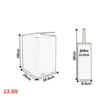 Σετ Κάδος Μπάνιου με Πεντάλ 17lt με Εσωτερικό Κάδο 10lt και Πιγκάλ Πλαστικό SOFT CLOSE Μαύρο Ελλάδας