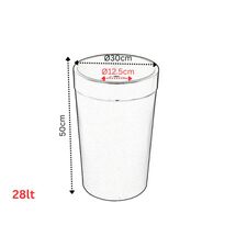 VIOMES Ελλάδας Κάδος Απορριμμάτων/Ανακύκλωσης 28lt Ø30x50cm Πλαστικός με Άνοιγμα Ø12.5cm στο Καπάκι Κεράσι