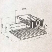 TEKNO-TEL Πιατοθήκη Στεγνωτήριο Αποσπώμενο-Συρόμενο INOX (Ανοξείδωτο Ατσάλι) 48x33x25cm 2όροφο Βάρος 2.17kg 10 Θέσεις Πιάτων με Θήκη και Δίσκο