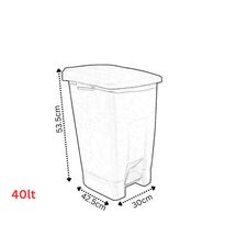 Κάδος Απορριμμάτων 40lt με Πεντάλ 30x42.5x53.5cm Πλαστικός Ασημί