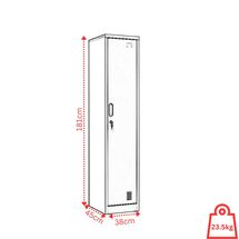 STEELEN Μεταλλική Ντουλάπα-Φοριαμός (Locker) 38x45x181cm Μονόφυλλη 23.5kg Πάχος 0.4mm Ανοικτό Γκρι 2 Ράφια- 3 Αποθηκευτικοί Χώροι ΧΩΡΙΣ ΠΟΔΙΑ