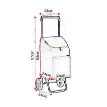 VESTA Καρότσι Λαϊκής 37lt Αλουμινίου 43x34x97cm με Σάκο Πολυεστέρα 1680D Αντοχής 30kg Διάμετρος Ρόδας Ø21cm Κόκκινο