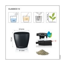 LECHUZA Classico Color 14 Επιτραπέζια Γλάστρα Ø15x14cm Αυτοποτιζόμενη Slate Γερμανίας