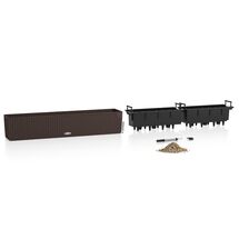 LECHUZA Balconera Cottage 100 Ζαρντινιέρα 100x19x19cm Αυτοποτιζόμενη με 2 Δοχεία Φύτευσης Mocha Γερμανίας