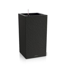 LECHUZA Canto Slatestone High 30 Επιδαπέδια Γλάστρα 30x30x56cm Αυτοποτιζόμενη με Δοχείο Dark Grey όψη Σχιστόλιθου Γερμανίας