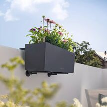 LECHUZA Wall Βάση Τοποθέτησης Μπαλκονιού/Τοίχου ΣΕΤ 2 Τεμάχια για Ζαρντινιέρες BALCONERA Μαύρη MAX Αντοχή 35kg