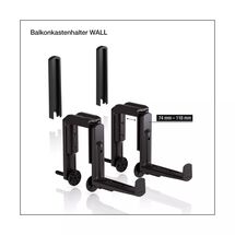 LECHUZA Wall Βάση Τοποθέτησης Μπαλκονιού/Τοίχου ΣΕΤ 2 Τεμάχια για Ζαρντινιέρες BALCONERA Μαύρη MAX Αντοχή 35kg