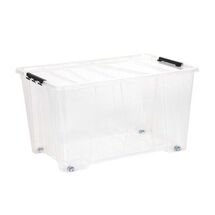 Dea Home Italy Κουτί Αποθήκευσης 57x39x32cm Πλαστικό 50lt Διάφανο Με Κλιπς