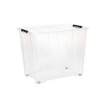 Dea Home Italy Κουτί Αποθήκευσης 57x39x47cm Πλαστικό 70lt Διάφανο Με Κλιπς