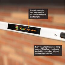 BATAVIA Τηλεσκοπική Σκάλα 3.81m Αλουμινίου με 13 Σκαλιά Βάρος 15.3kg MAX Αντοχή 150kg GIRAFFE AIR Premiun EN131/TÜV