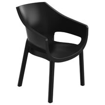 TOOMAX LUNA Stackable Garden Chair 60.5x61x83.5cm Weight 3.52kg Black Made in Italy
