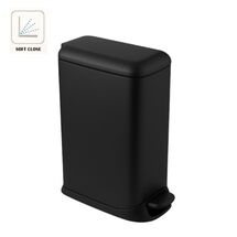 VESTA Κάδος Απορριμμάτων 12lt SOFT CLOSE 20.5x34.5x46cm με Πεντάλ και Εσωτερικό Κάδο 2.47kg Μαύρο Μatte